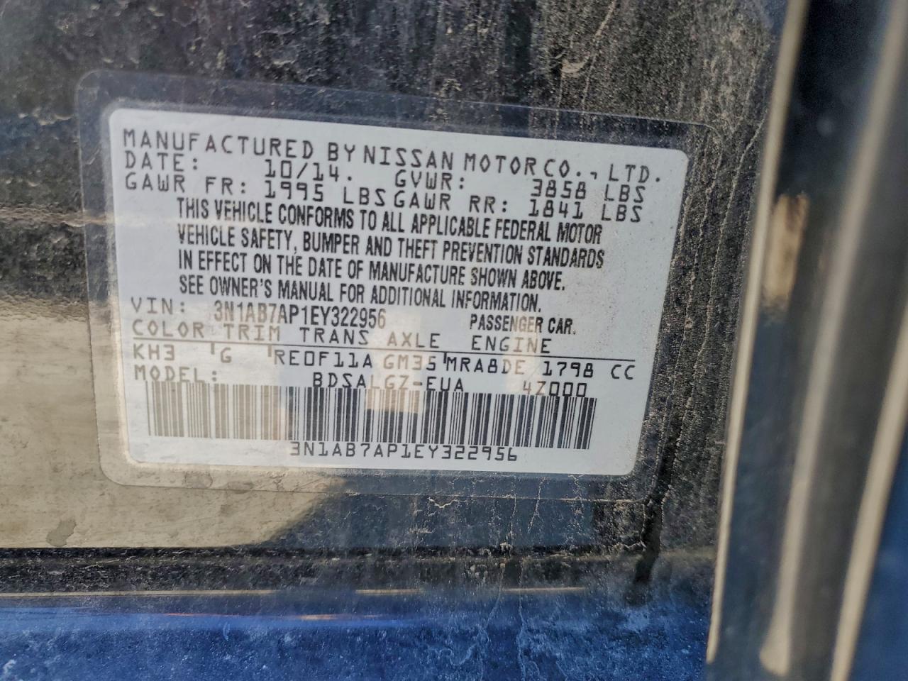 2014 NISSAN SENTRA S photo 13