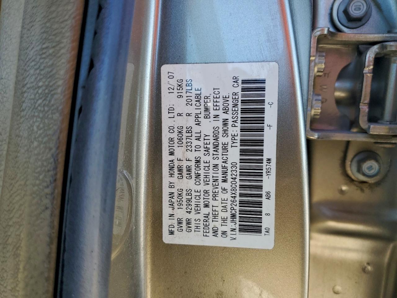 2008 HONDA ACCORD LXP photo 13