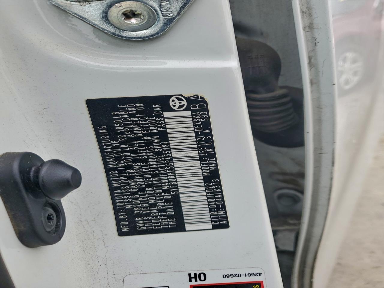 2016 TOYOTA COROLLA L photo 12