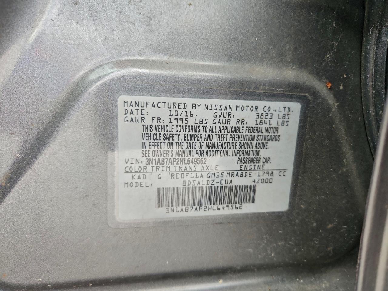 2017 NISSAN SENTRA S photo 12