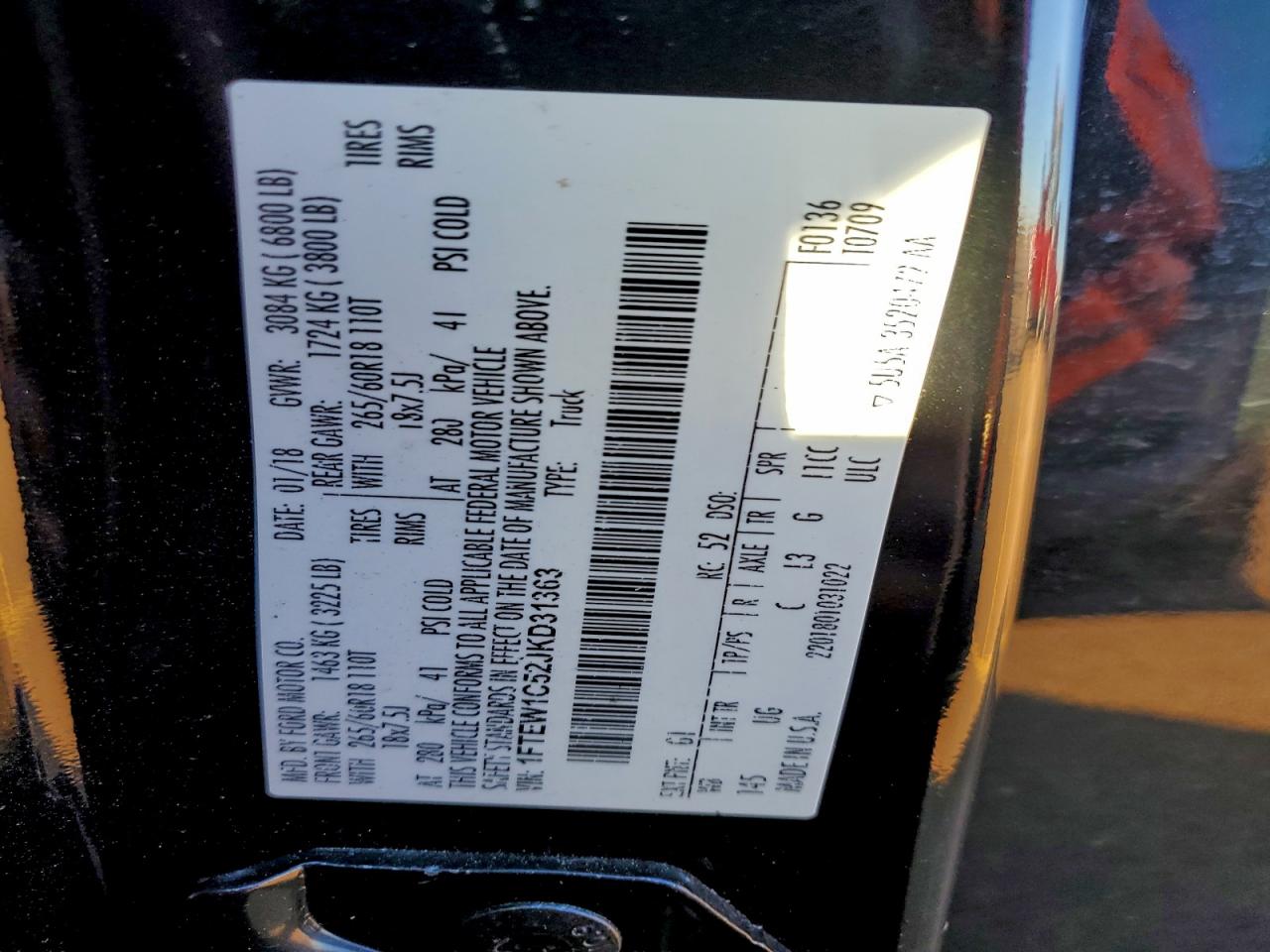2018 FORD F150 SUPERCREW photo 12