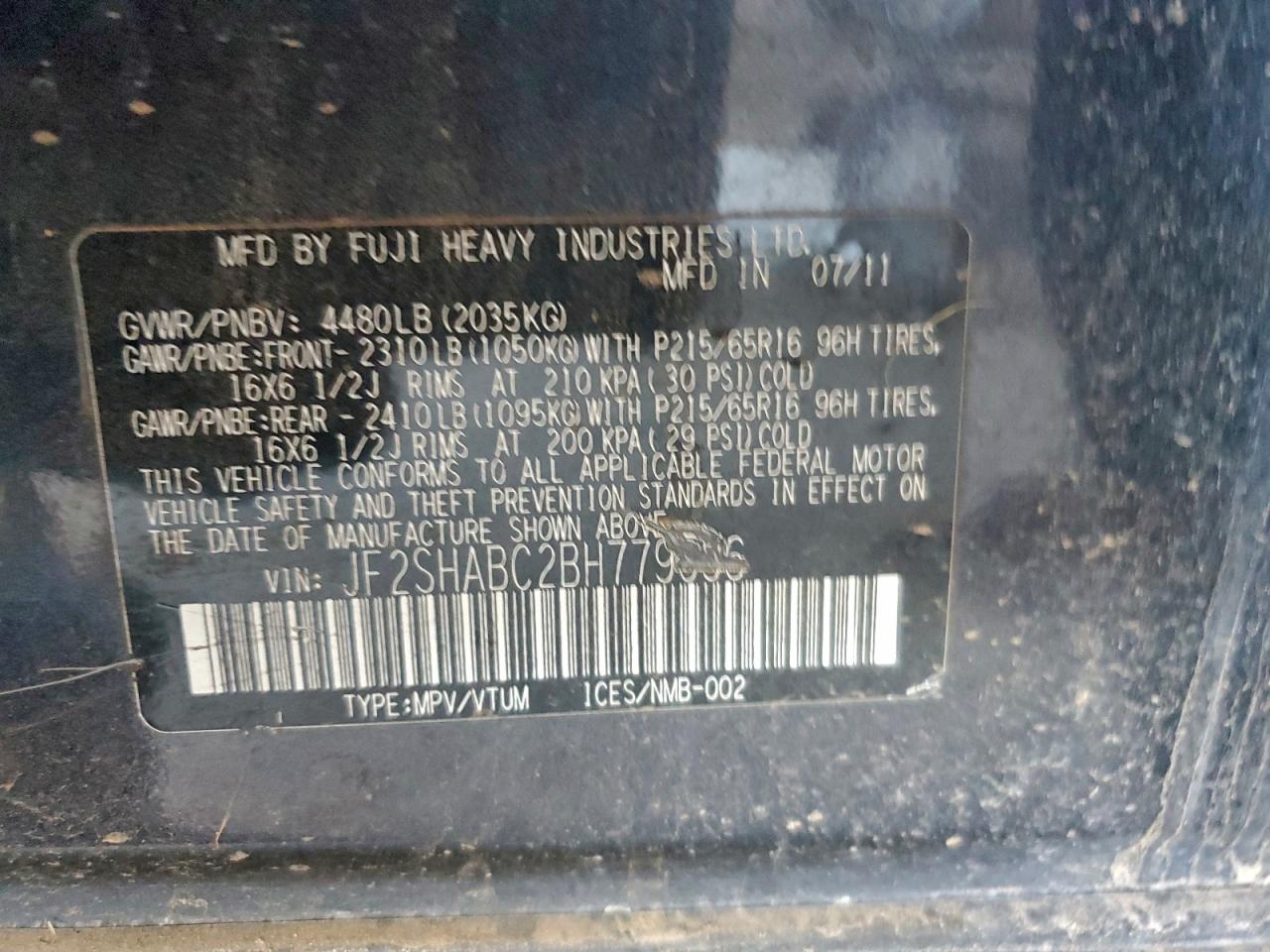 2011 SUBARU FORESTER 2.5X photo 13