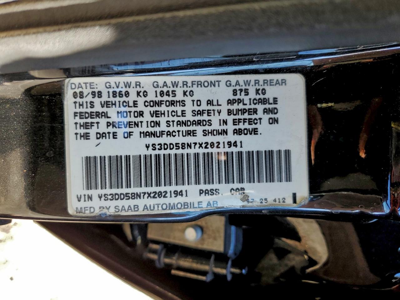 1999 SAAB 9-3 S photo 12