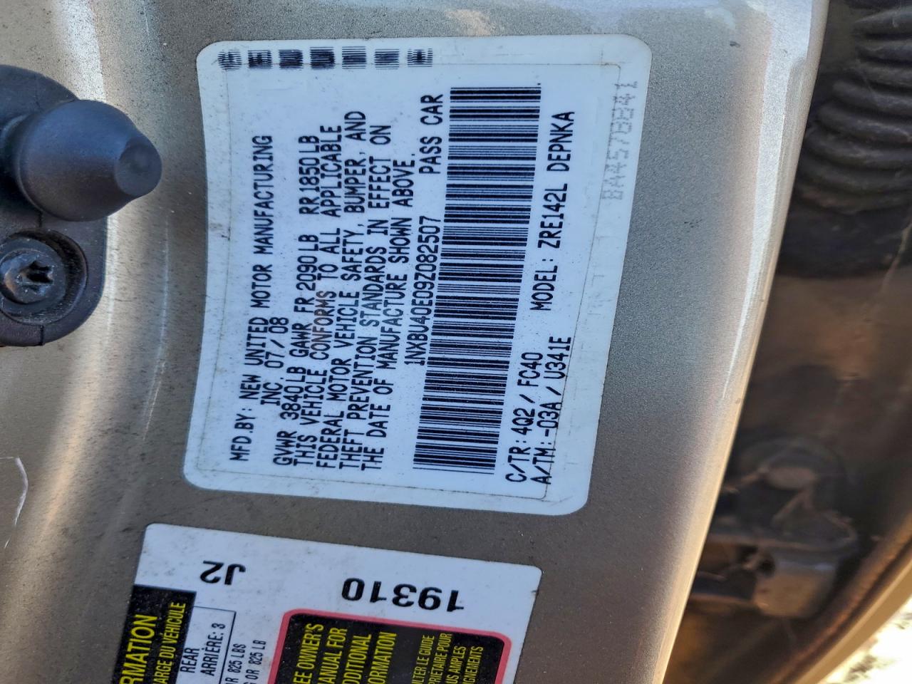 2009 TOYOTA COROLLA BASE photo 12