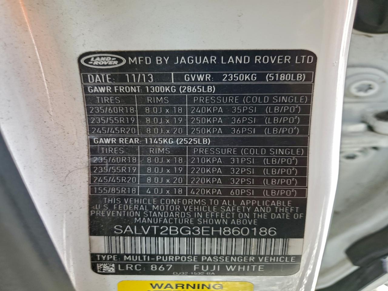 2014 LAND ROVER RANGE ROVER EVOQUE DYNAMIC PREMIUM photo 13