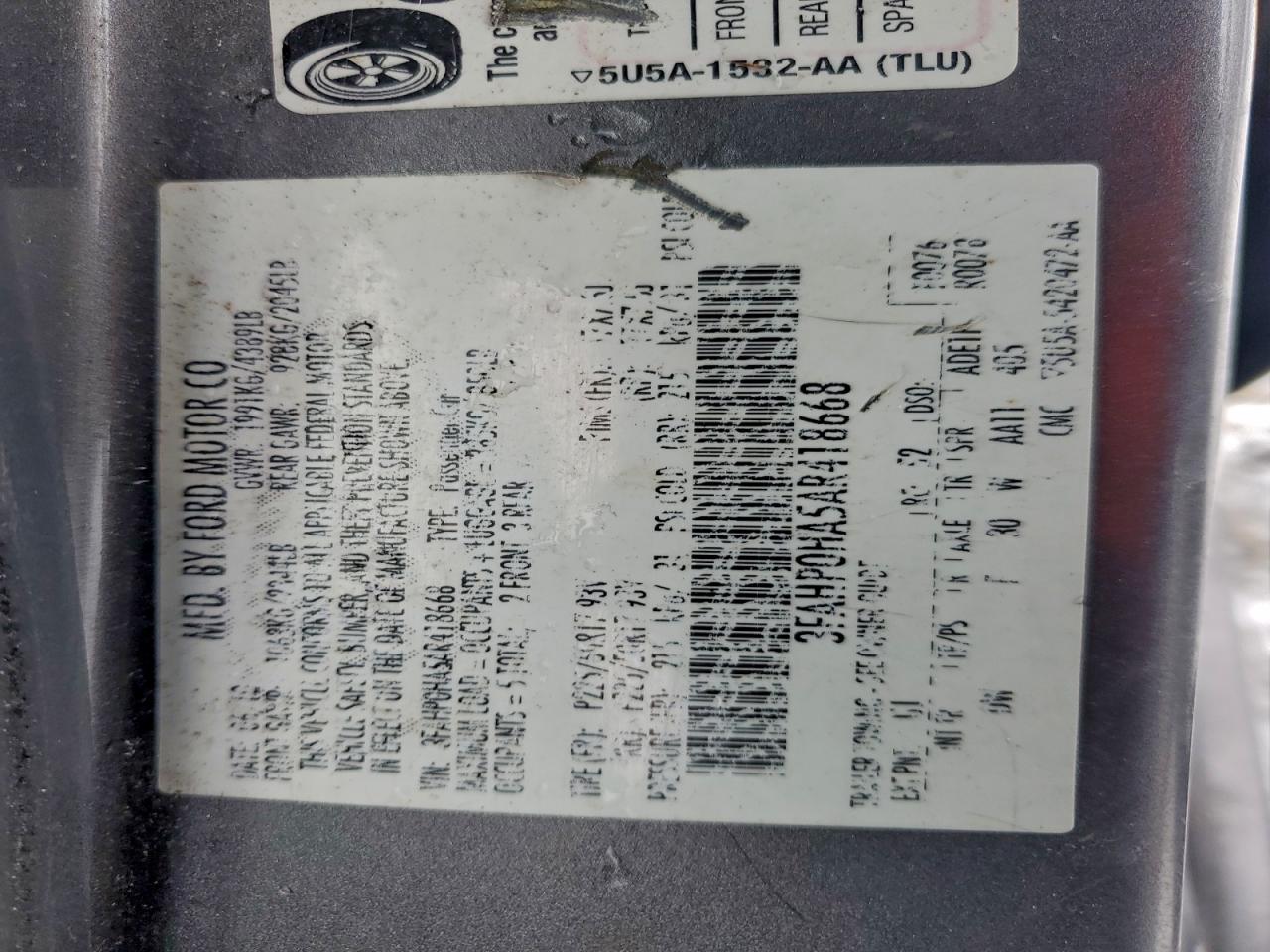 2010 FORD FUSION SE photo 12