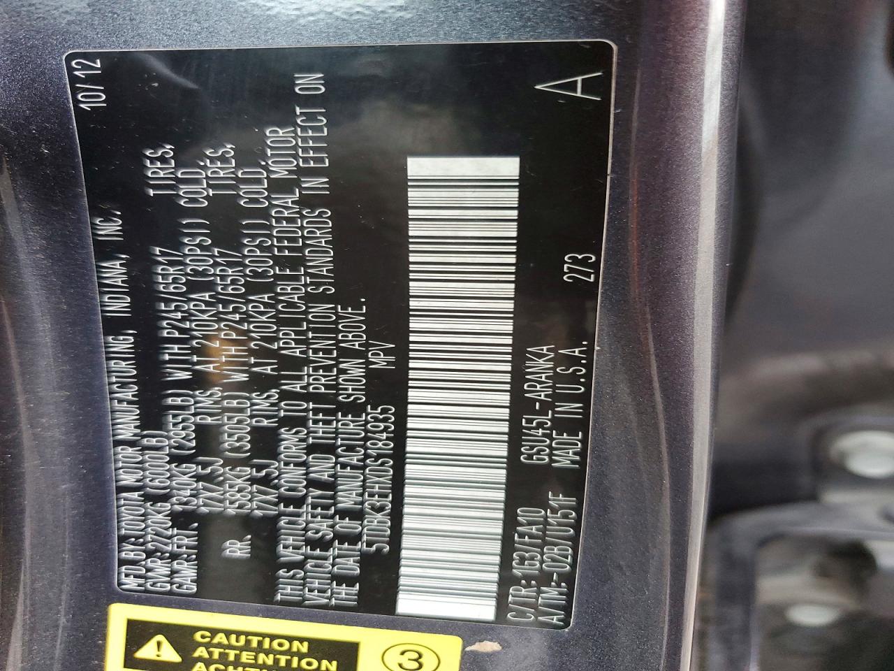 2013 TOYOTA HIGHLANDER BASE photo 14