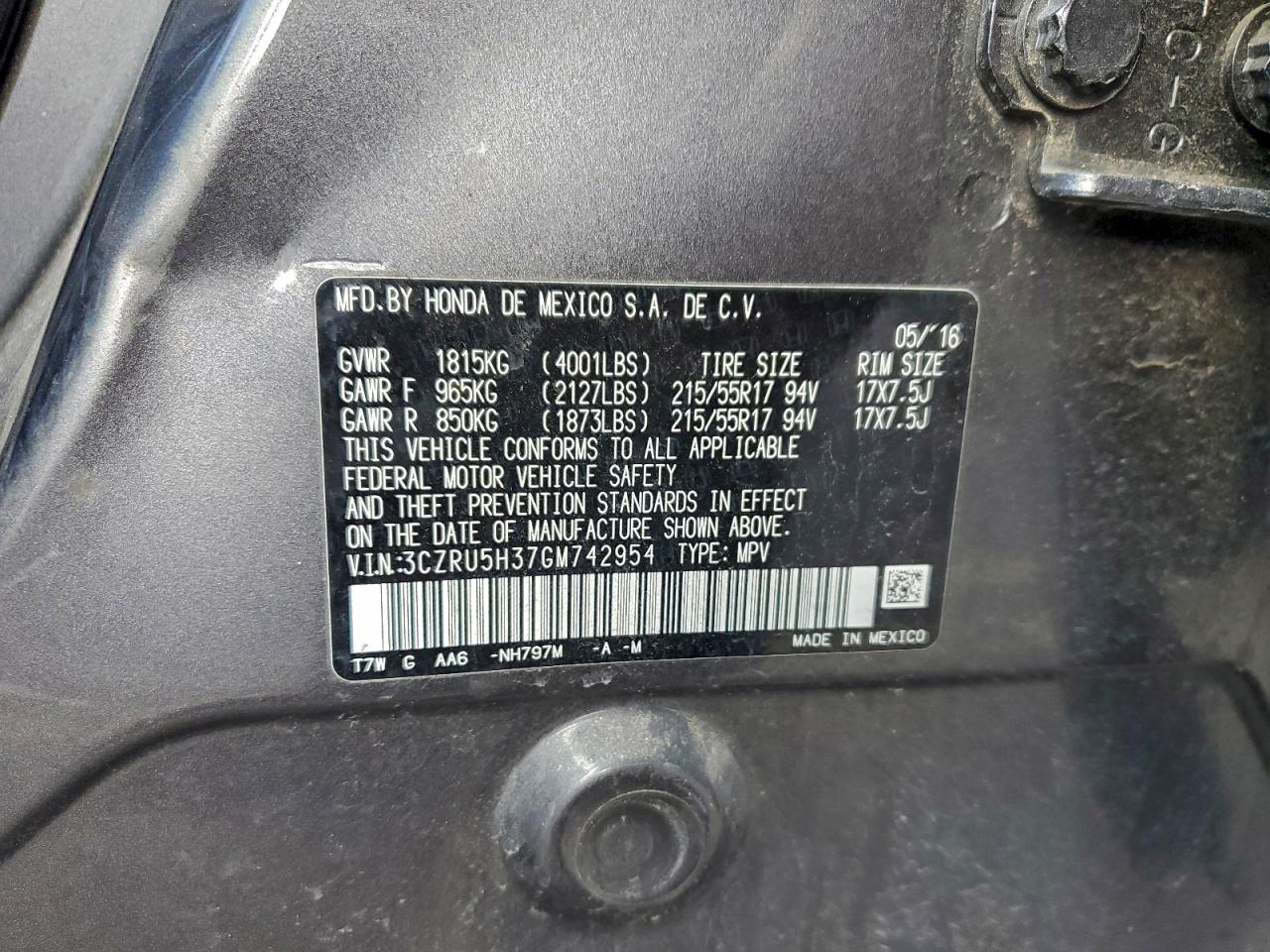 2016 HONDA HR-V LX photo 13