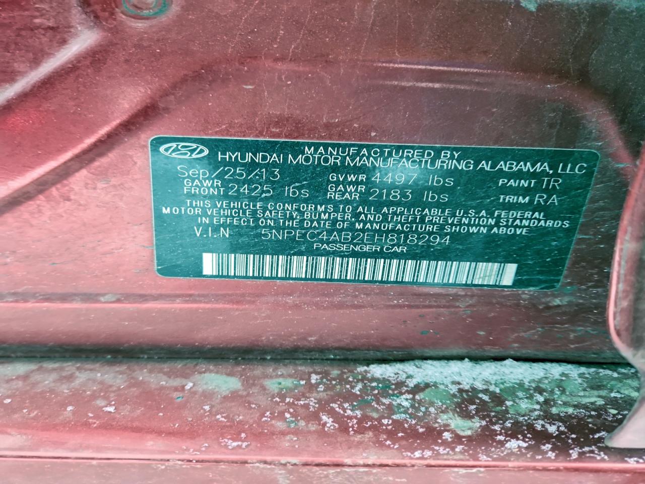 2014 HYUNDAI SONATA SE photo 12