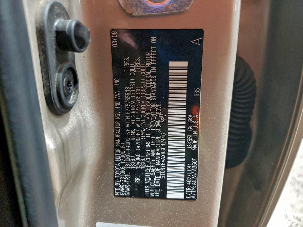 2008 TOYOTA SEQUOIA SR5 photo 13