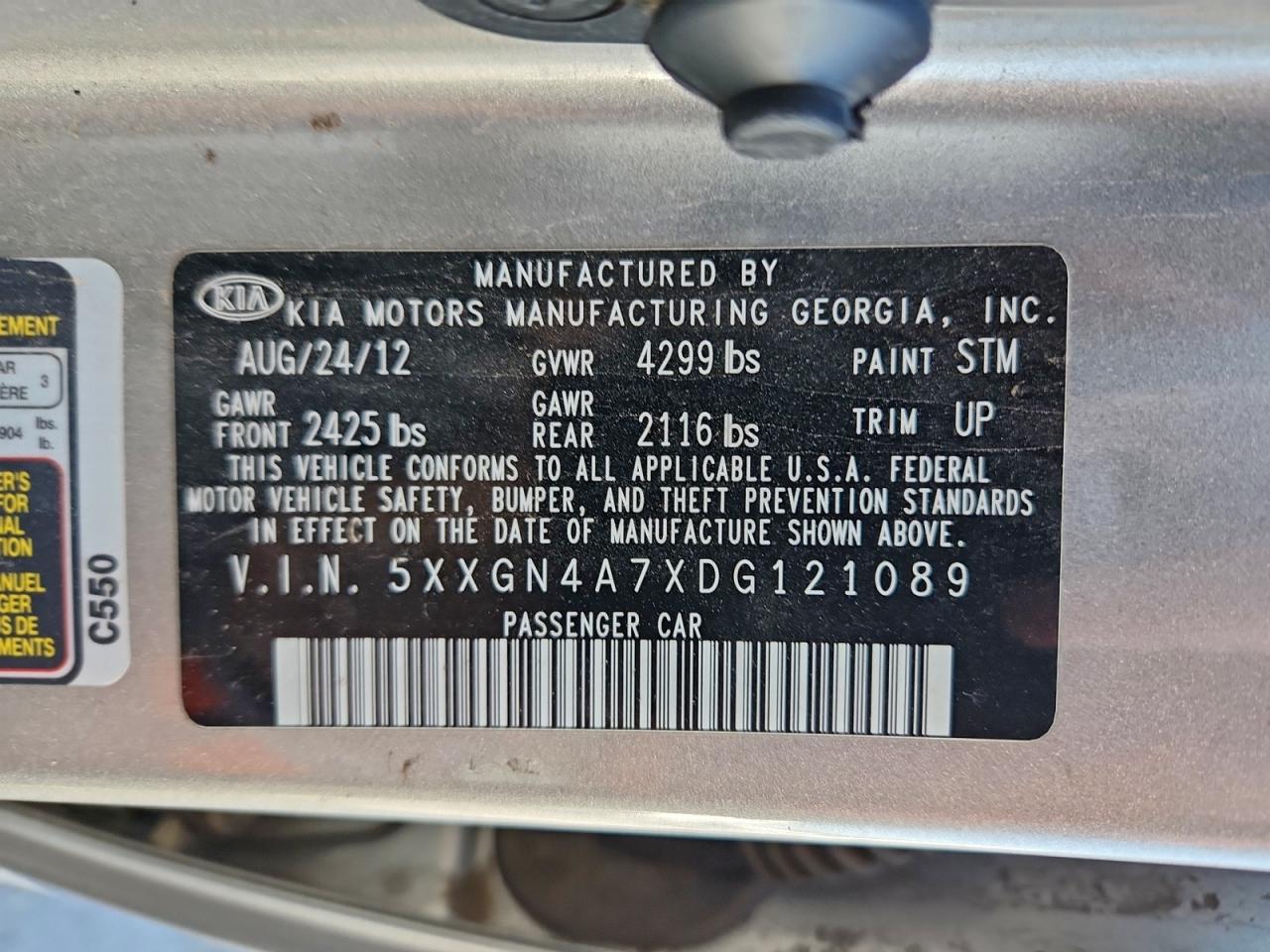 2013 KIA OPTIMA EX photo 12