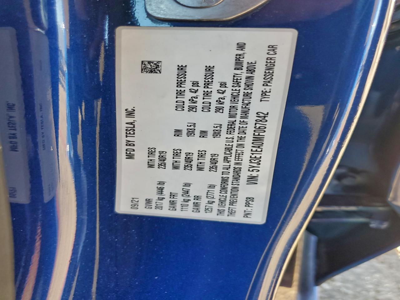 2021 TESLA MODEL 3 photo 12