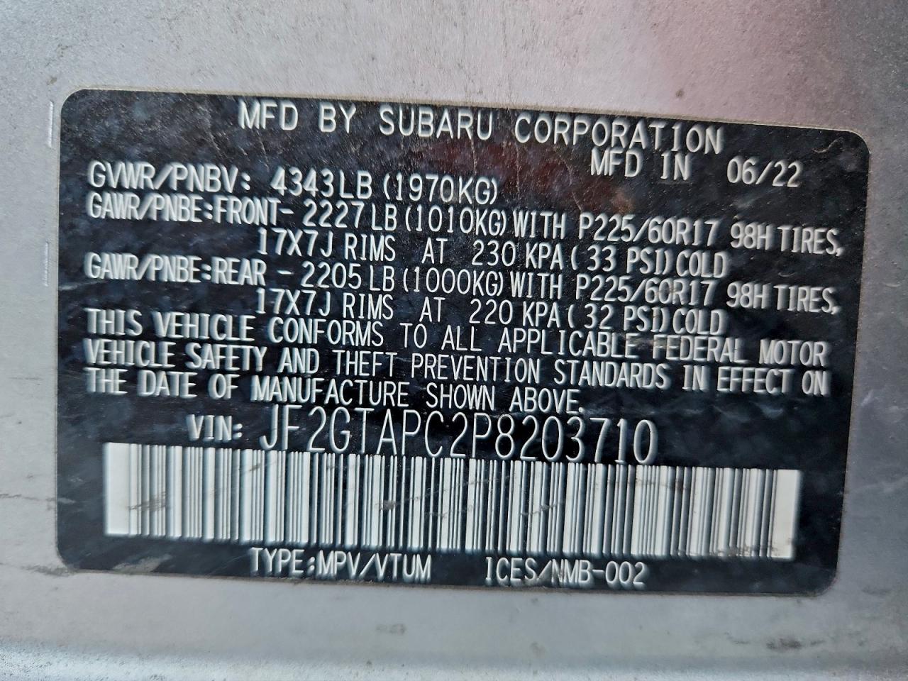 2023 SUBARU CROSSTREK PREMIUM photo 12