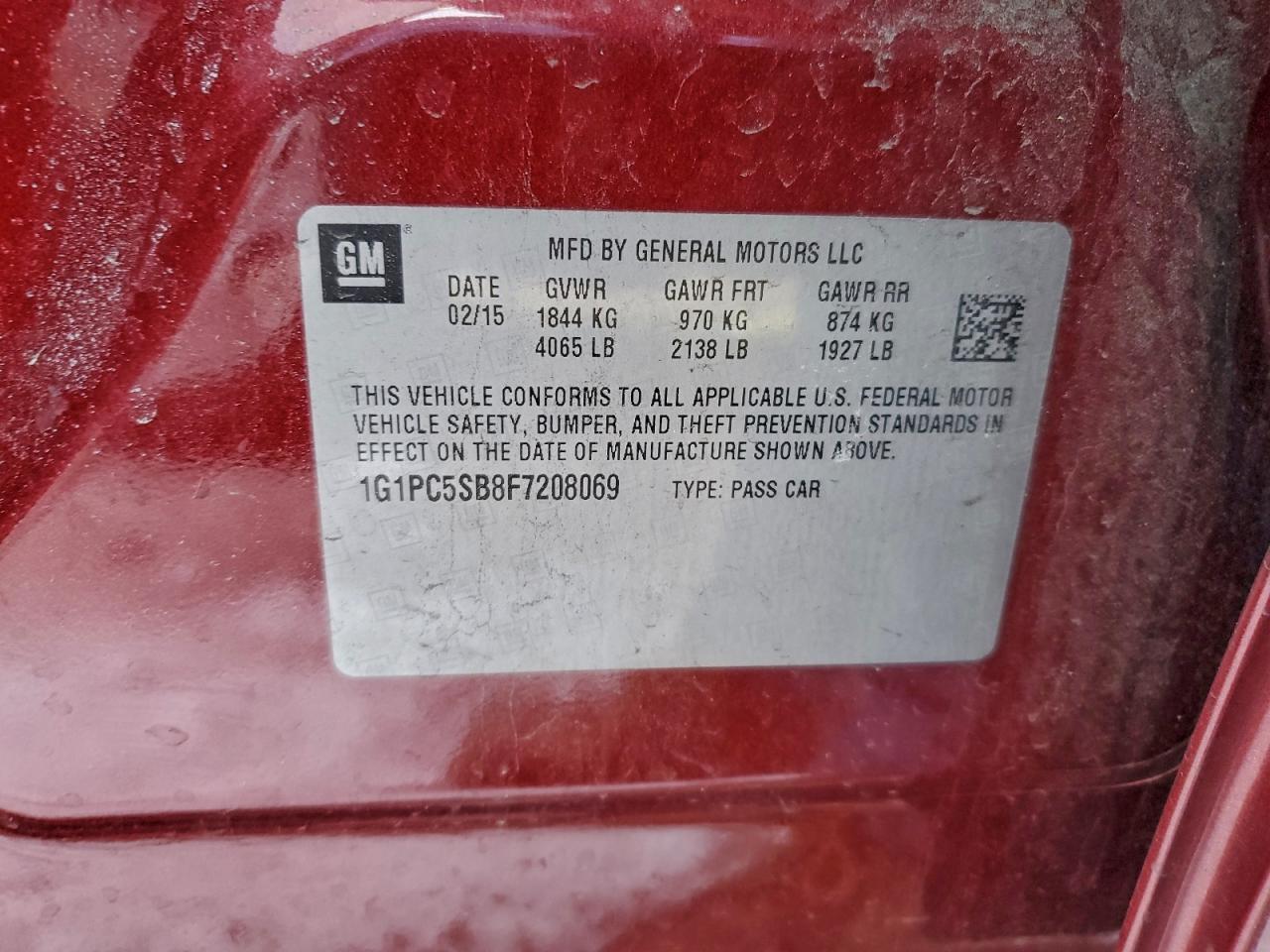 2015 CHEVROLET CRUZE LT photo 12