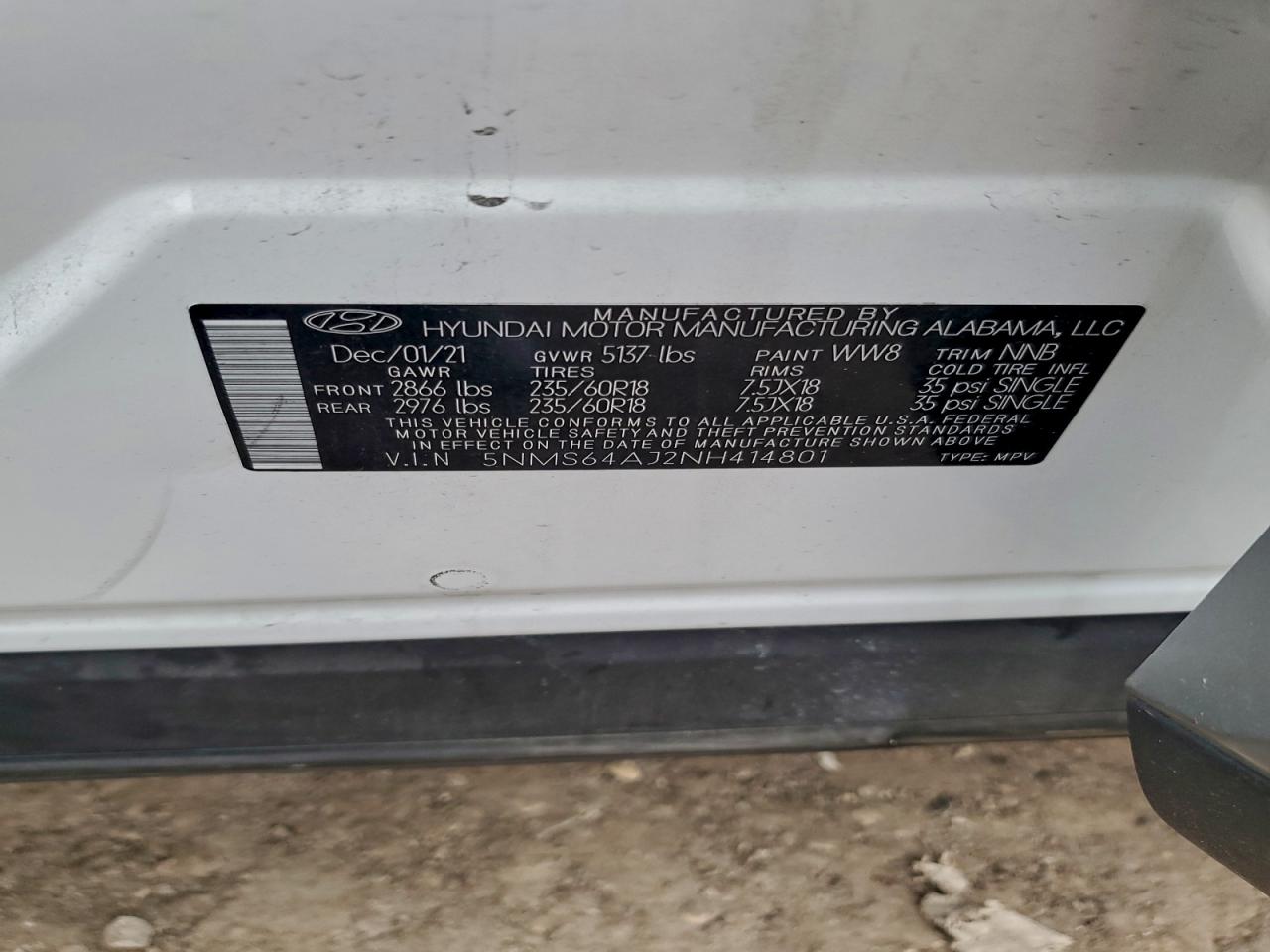 2022 HYUNDAI SANTA FE SEL photo 13