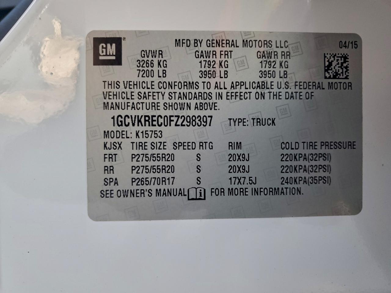 2015 CHEVROLET SILVERADO K1500 LT photo 12