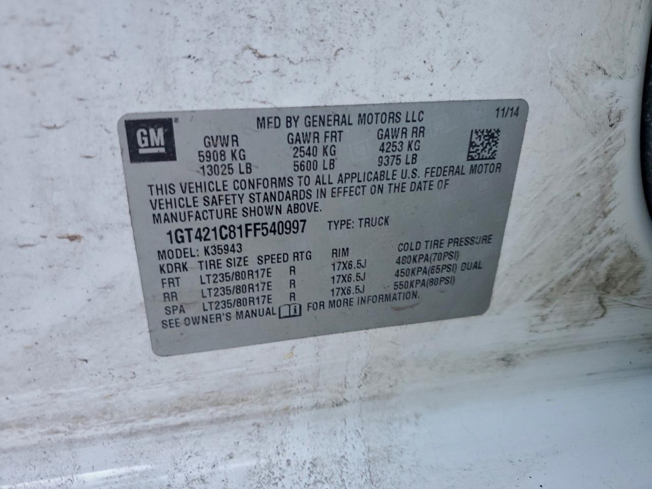 2015 GMC SIERRA K3500 photo 12