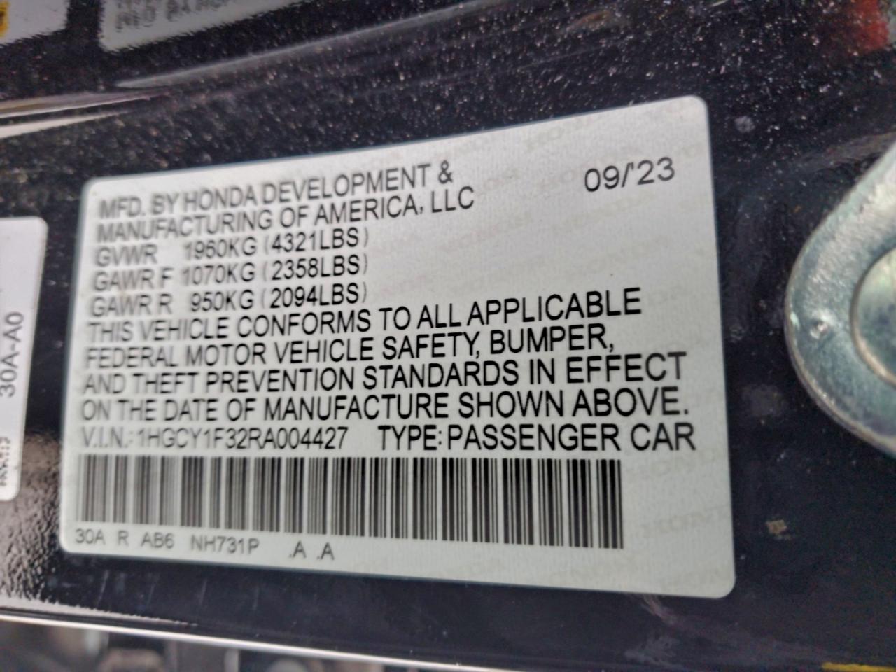 2024 HONDA ACCORD EX photo 12