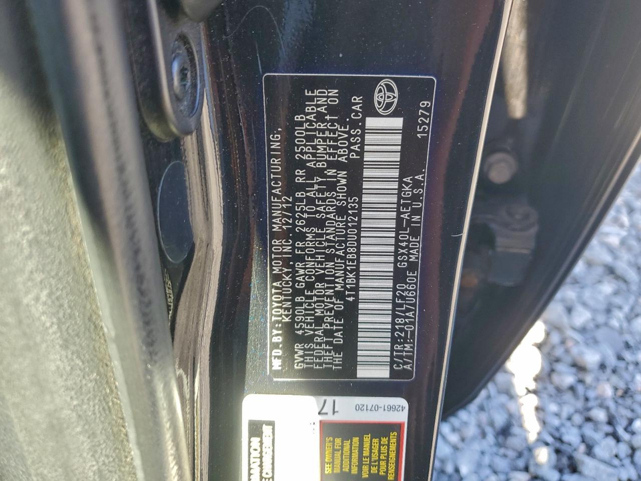 2013 TOYOTA AVALON BASE photo 12