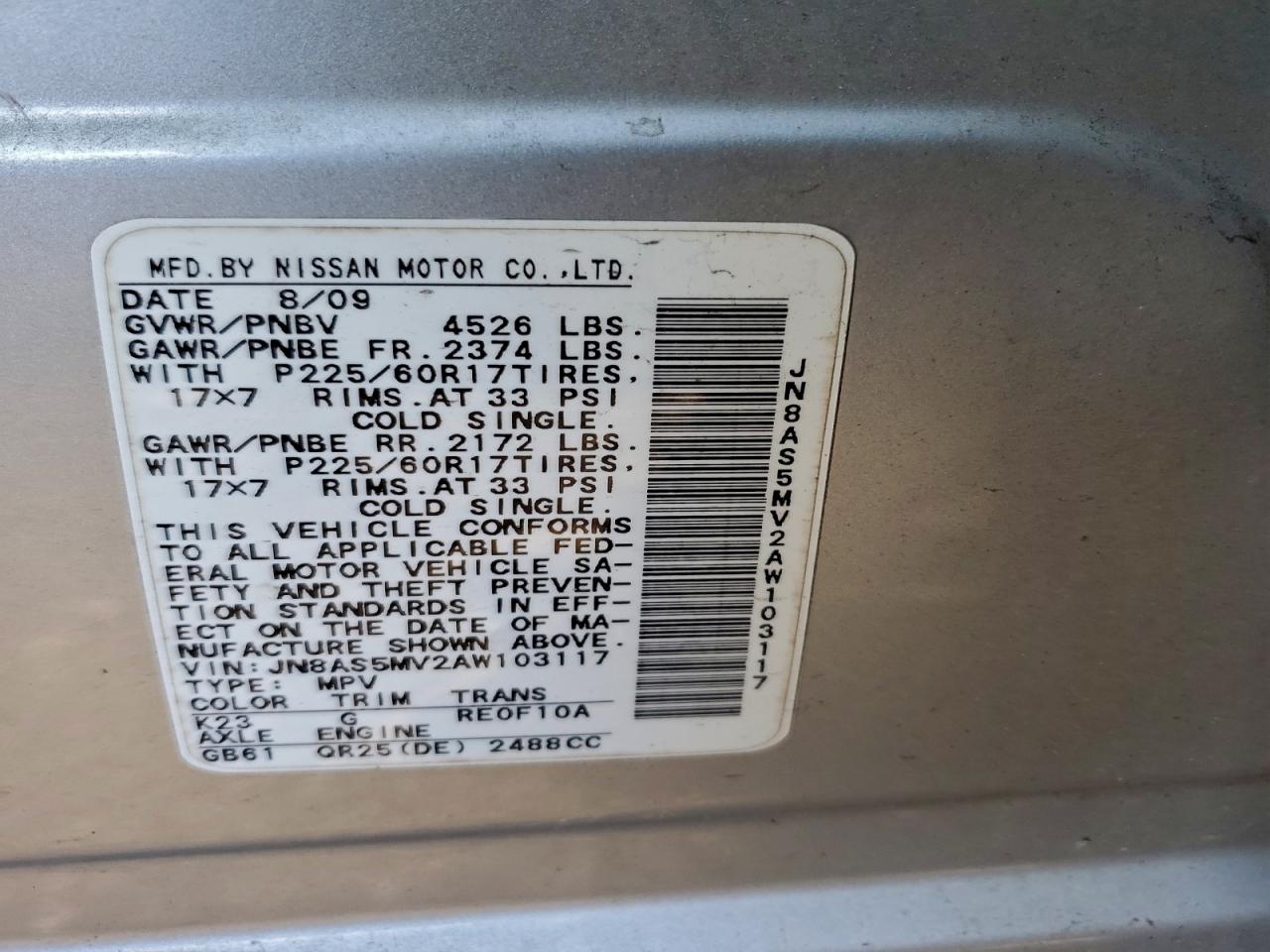 2010 NISSAN ROGUE S photo 13