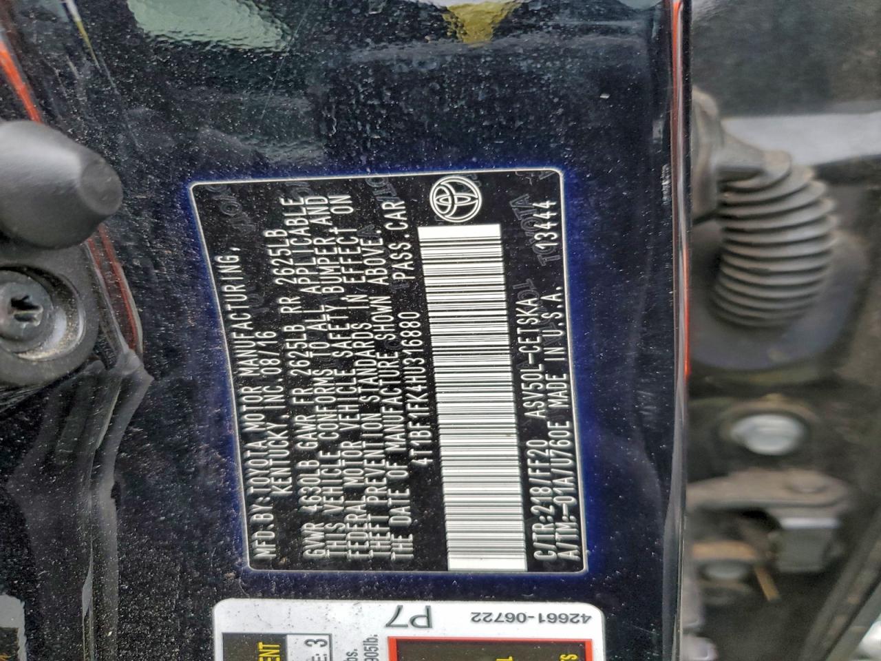2017 TOYOTA CAMRY LE photo 23