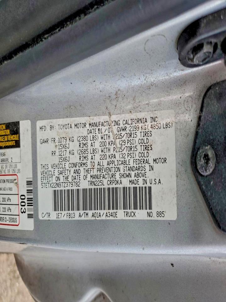 2007 TOYOTA TACOMA ACCESS CAB photo 12