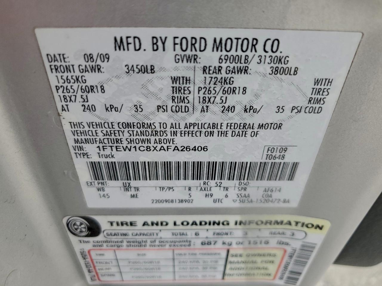 2010 FORD F150 SUPERCREW photo 12