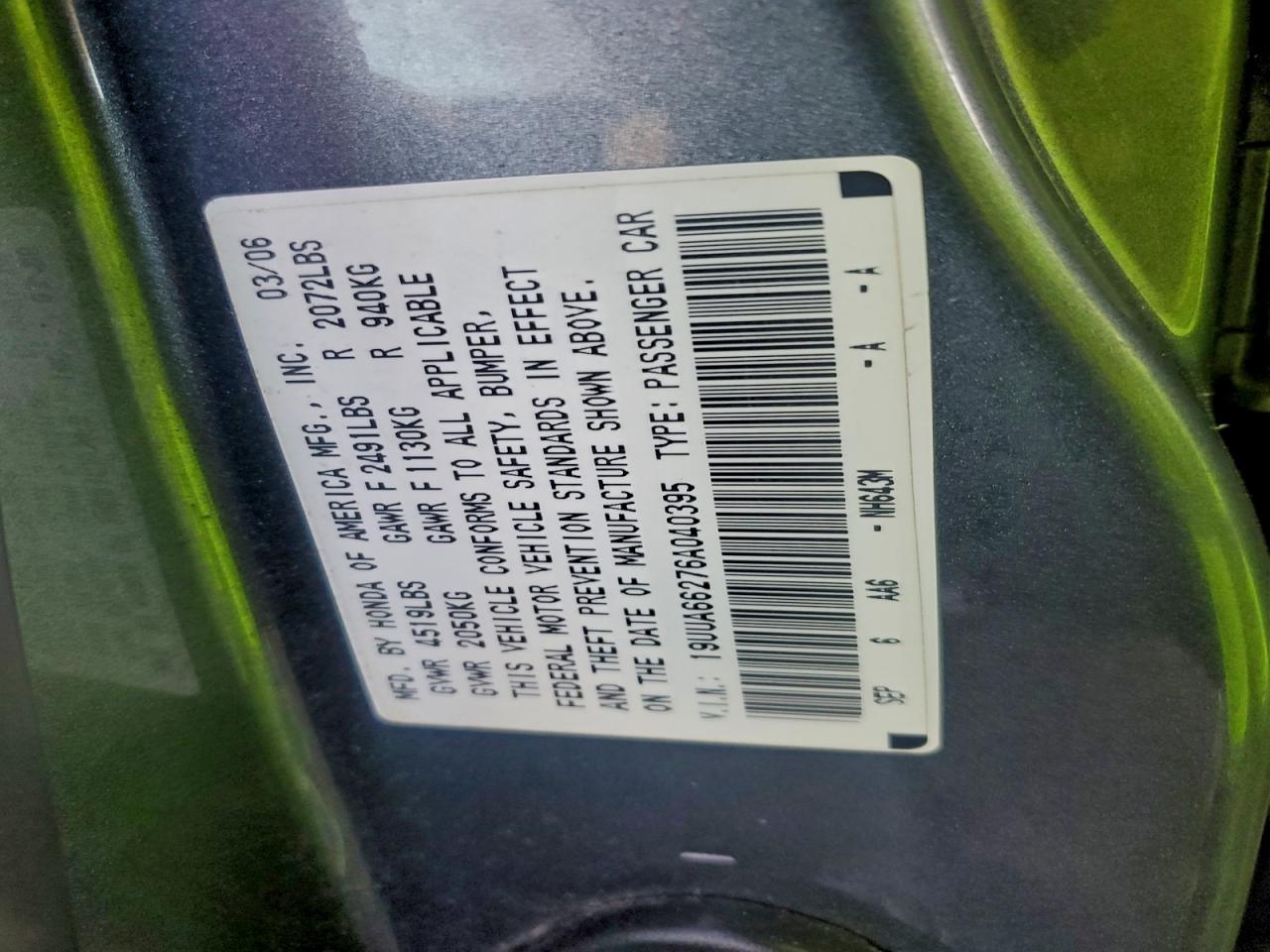 2006 ACURA 3.2TL photo 12