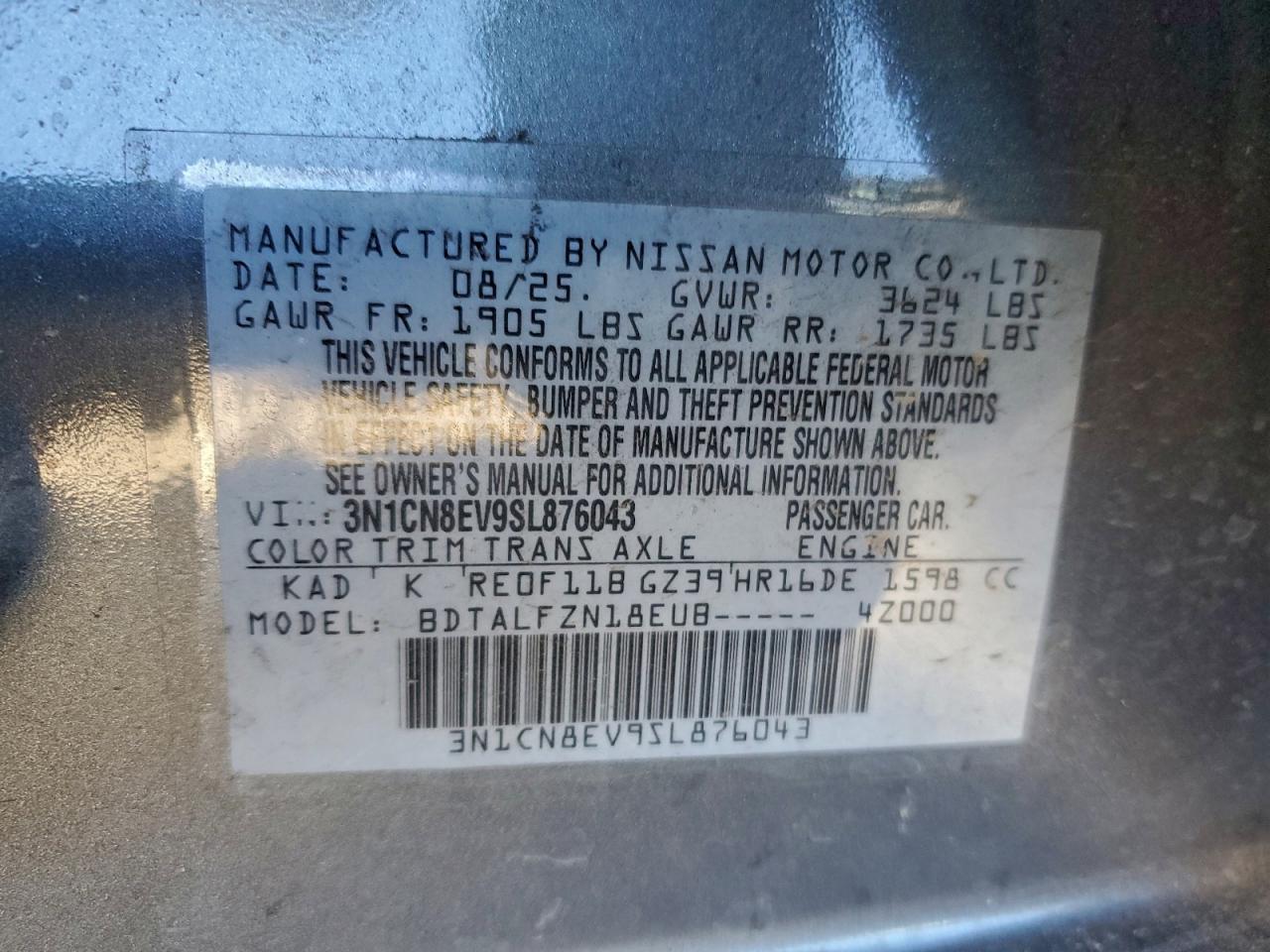 2025 NISSAN VERSA SV photo 25