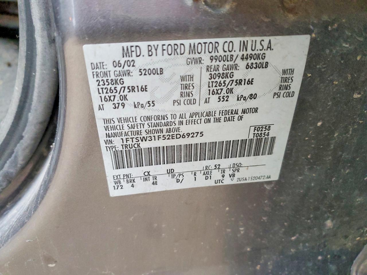 2002 FORD F350 SRW SUPER DUTY photo 12