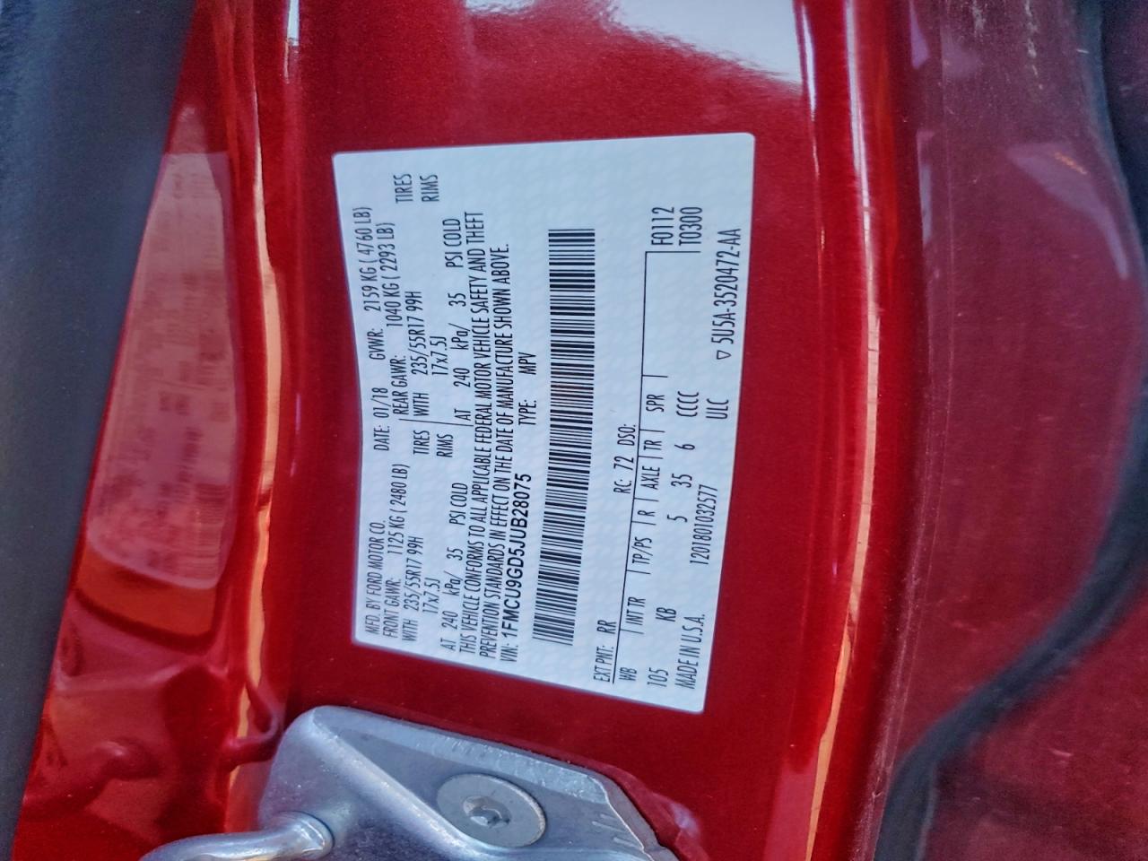 2018 FORD ESCAPE SE photo 13
