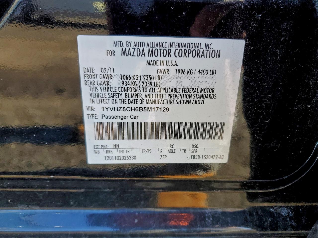 2011 MAZDA 6 I photo 12