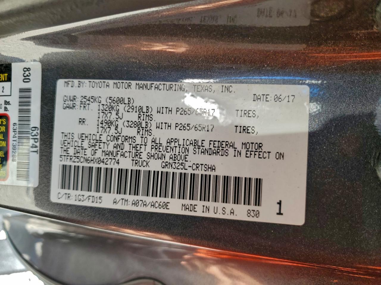 2017 TOYOTA TACOMA ACCESS CAB photo 12