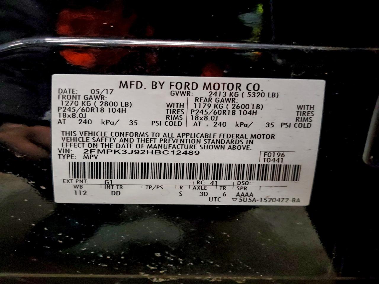 2017 FORD EDGE SEL photo 13