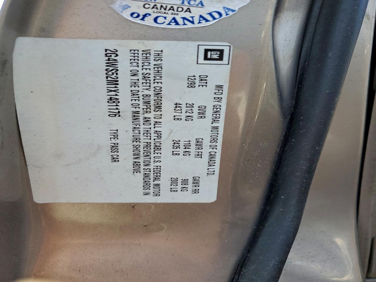 1999 BUICK CENTURY CUSTOM photo 12