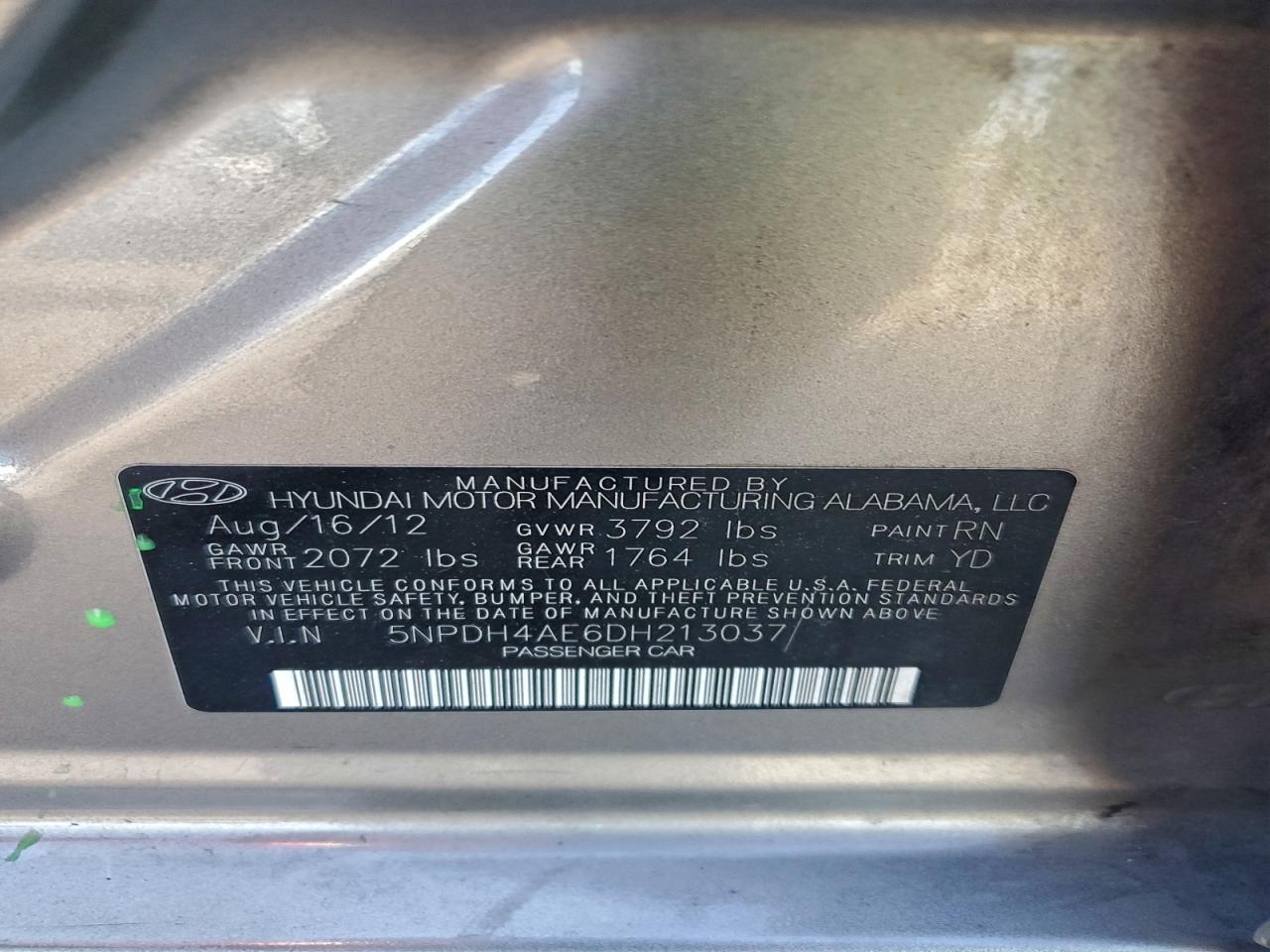 2013 HYUNDAI ELANTRA GLS photo 13