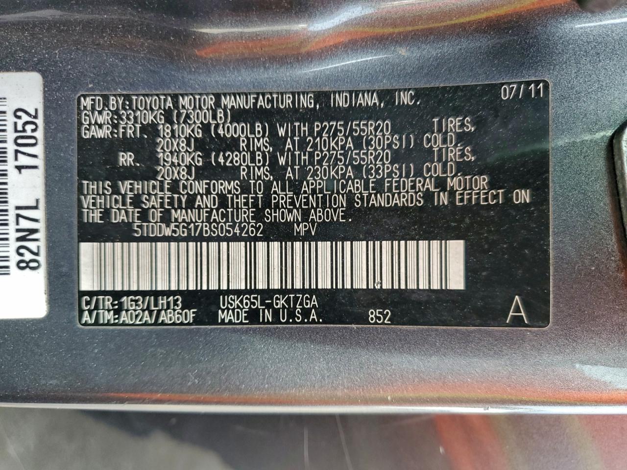2011 TOYOTA SEQUOIA PLATINUM photo 13
