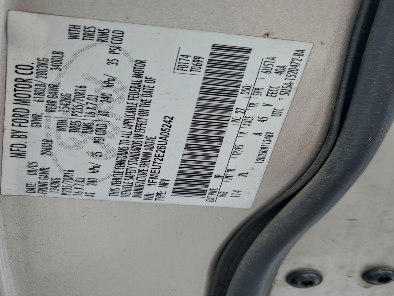 2006 FORD EXPLORER XLS photo 13