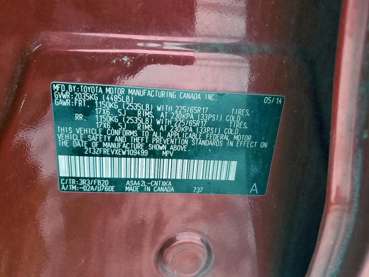 2014 TOYOTA RAV4 LE photo 12