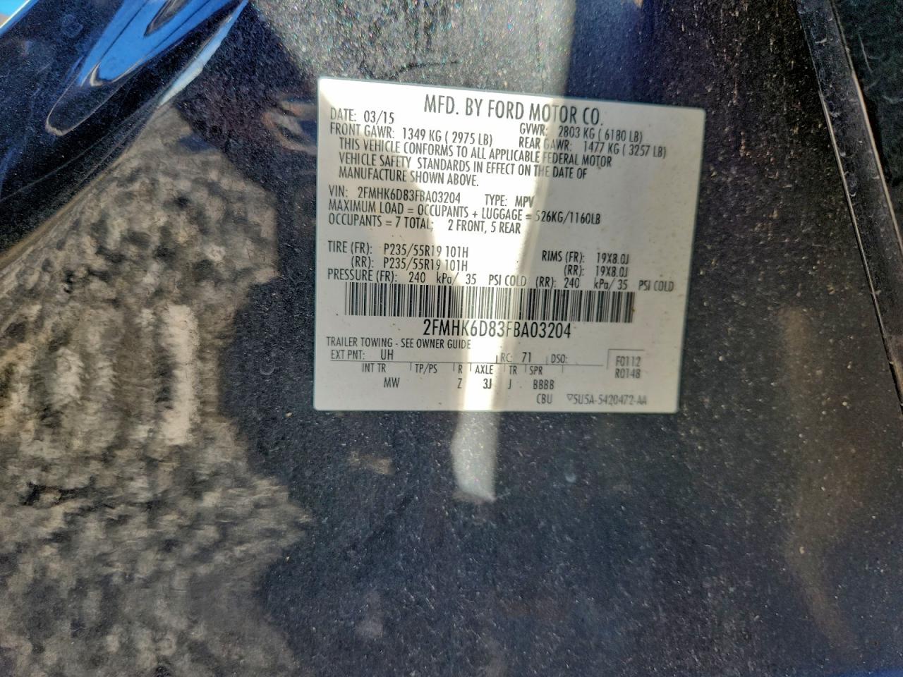 2015 FORD FLEX LIMITED photo 13