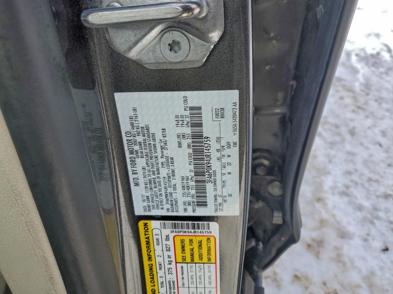 2018 FORD FUSION TITANIUM/PLATINUM photo 23