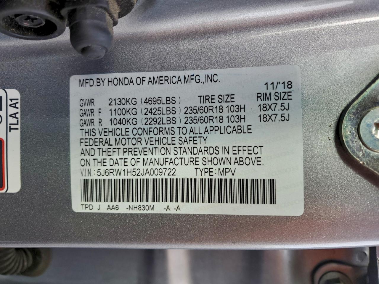 2018 HONDA CR-V EX photo 13