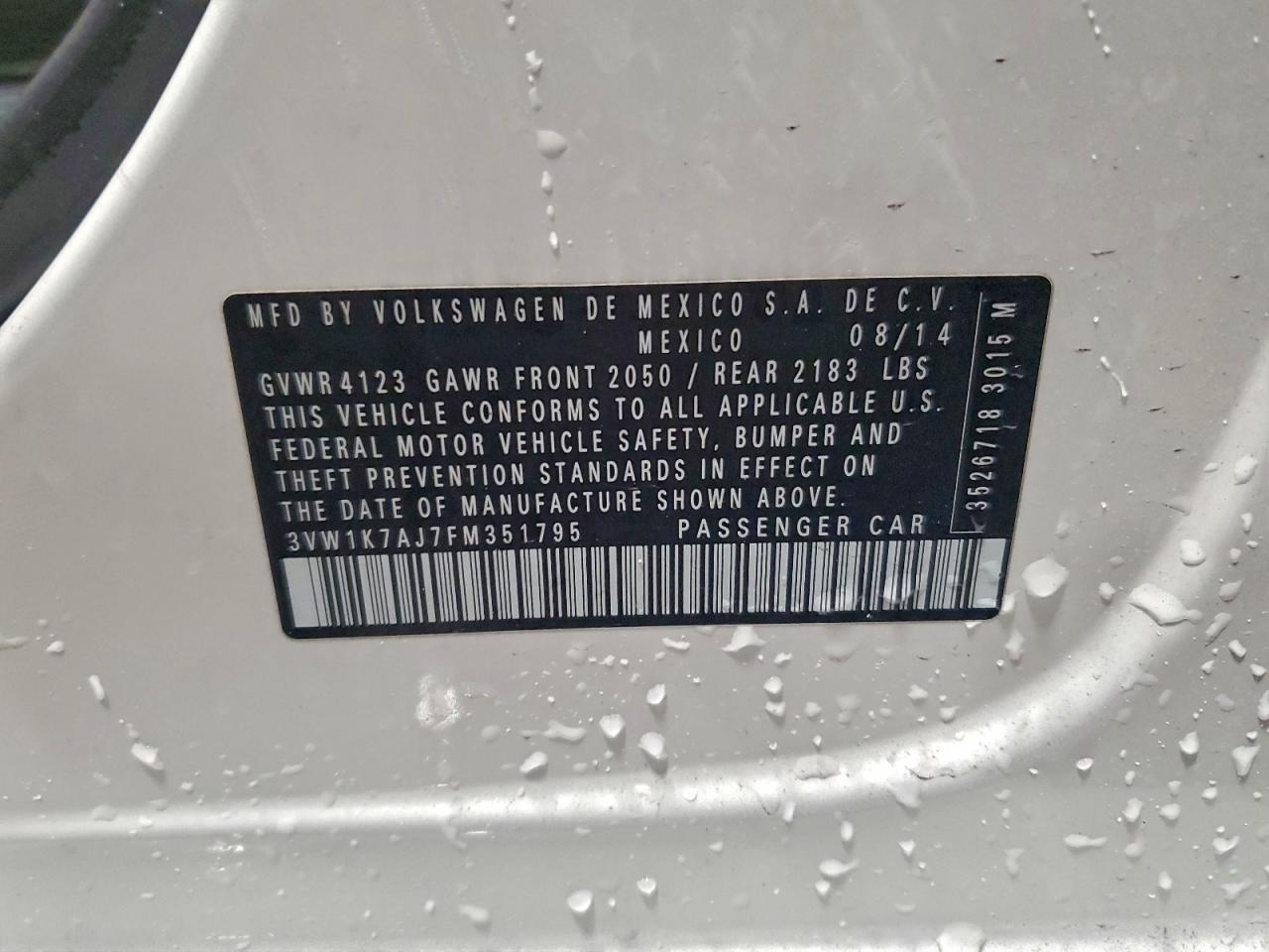 2015 VOLKSWAGEN JETTA BASE photo 12