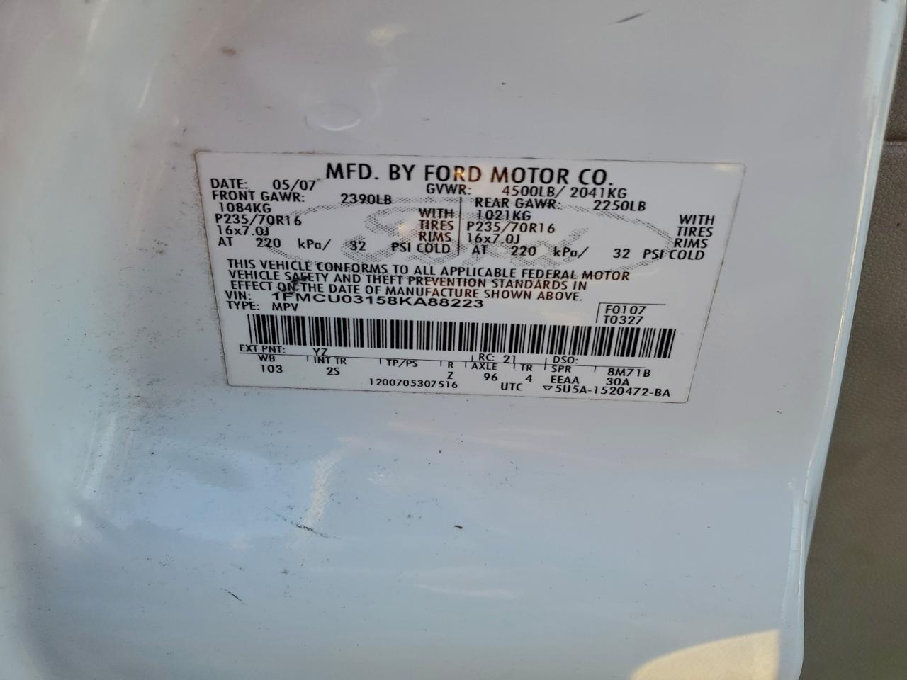 2008 FORD ESCAPE XLT photo 13