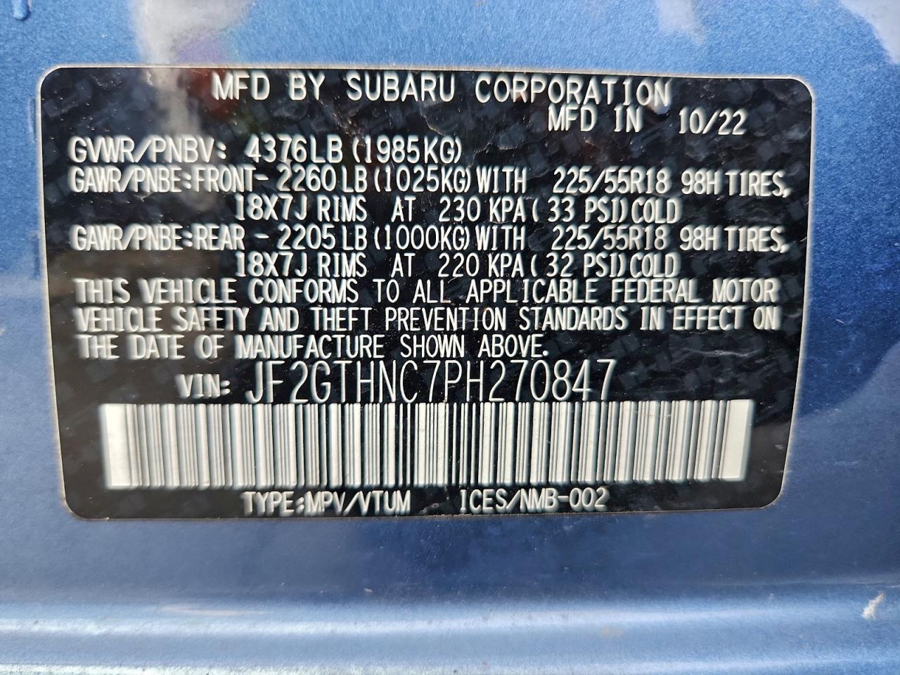 2023 SUBARU CROSSTREK LIMITED photo 13