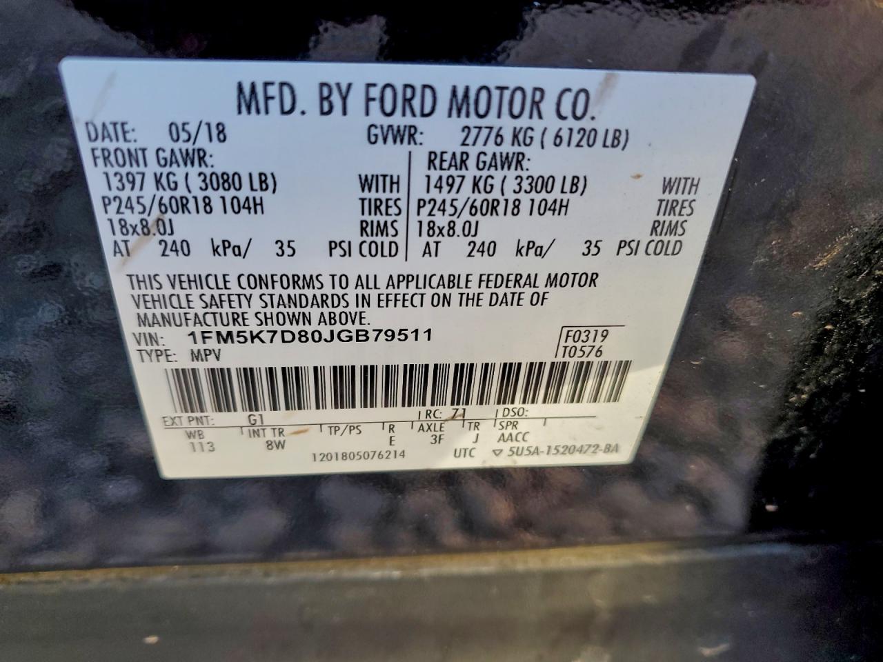 2018 FORD EXPLORER XLT photo 13