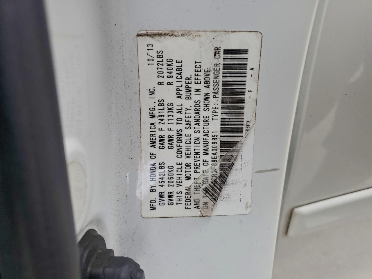 2014 HONDA ACCORD EXL photo 13