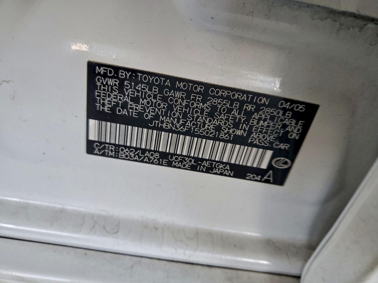 2005 LEXUS LS 430 photo 12