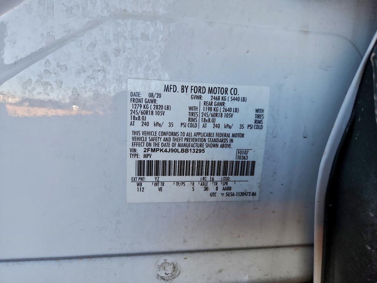 2020 FORD EDGE SEL photo 13
