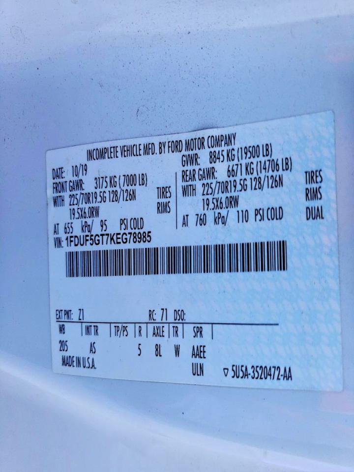 2019 FORD F550 SUPER DUTY UTILITY / SERVICE TRUCK photo 12
